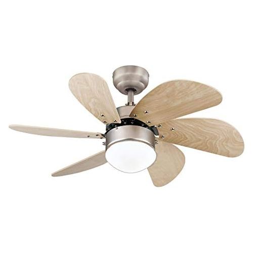  Westinghouse Lighting 7224000 Turbo Swirl Indoor Ceiling Fan with Light, 30 Inch, Brushed Aluminum