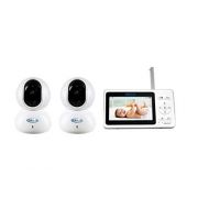 Sakar Graco Dual Video Baby Monitor with 4.3 Split Screen Remote and Night Light, Wireless Two Way Baby Monitoring Cameras with Night Vision and Room Temperature Sensor, Rechargeable Bat