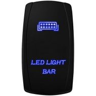 MicTuning MIC-LSB1 Laser LED Light Bar Rocker Switch ON-Off LED Light 20A 12V, 5pin, Blue
