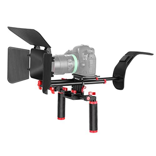 니워 Neewer Camera Shoulder Rig, Video Film Making System Kit for DSLR Camera and Camcorder with Shoulder Mount, 15mm Rod, Handgrip and Matte Box, Compatible with Canon/Nikon/Sony, etc