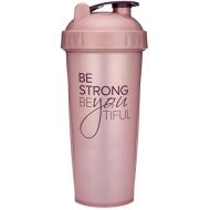 [아마존베스트]GOMOYO Motivational Quotes on Performa Perfect Shaker Bottle, 28 Ounce Classic Protein Shaker Cup, Dishwasher Safe, Perfect Gym Fitness Gift (Be Strong - Rose - 28oz)