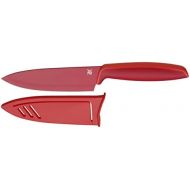 WMF TOUCH Kochmesser, Messer mit Schutzhuelle, Spezialklingenstahl antihaftbeschichtet, Kunststoffgriff, Klinge 13 cm, rot