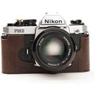 TP Original Handmade Genuine Real Leather Half Camera Case Bag Cover for Nikon FM2 FM FM2n FE FE2 Coffee Color