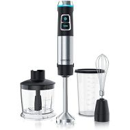 Arendo Hand Blender Stainless Steel 1200 Watt Set Puree Stick Continuous Speed 4 Blade Knife 800 ml Measuring Cup Whisk