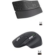 Logitech MX Master 3 Advanced Wireless Mouse - Graphite & Ergo K860 Wireless Ergonomic Keyboard with Wrist Rest - Split Keyboard Layout for Windows/Mac, Bluetooth or USB Connectivi