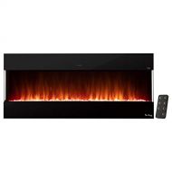 e-Flame USA Hampshire 50-inch Wall Mount / Wall Insert LED Electric Fireplace with Timer - 3-D Logs and Fire Effect - New 2021 Model
