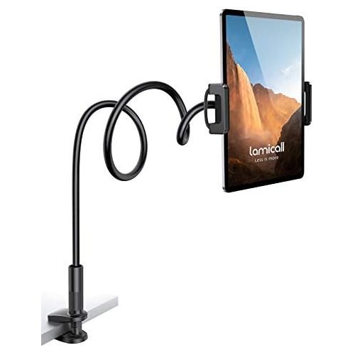  [아마존베스트]Lamicall Tablet Holder, Gooseneck Tablet Holder, Flexible Adjustable Lazy Long Arm Stand for iPad Mini 2 3 4, iPad Pro 2020, iPad Air, iPhone, and Other 4.7 - 10.5 Inch Devices - W