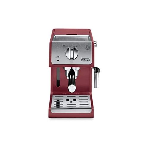드롱기 DeLonghi ECP3220R 15 Bar Espresso Machine with Advanced Cappuccino System, 11.4 x 9.5 x 14.2 inches, Red
