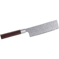 TokioKitchenWare Messer Damast: Handgefertigtes Marken-Damast-Hackmesser mit 17-cm-Klinge (Damastmesser-Kuechenmesser)