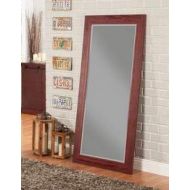 Full Length Mirror Standing - Red Polystyrene Plastic with Hooks - for Your Elegant Viewing Angle