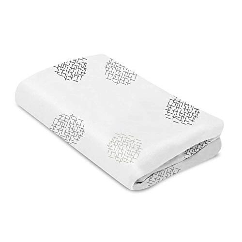 포맘스 4moms Breeze Playard Sheets | for Baby Bassinets and Furniture | Machine Washable and 100% Cotton | White & Grey | 2 Pack