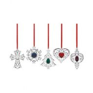 Lenox Bejeweled Silverplated Holiday Ornament Set 5 Piece (5)