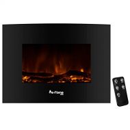 e-Flame USA Sundance Curved Wall Mounted or Freestanding LED Electric Fireplace with Remote - Adjustable, Timer, Remote - 22-inch