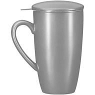 [아마존베스트]Bruntmor Ceramic Tea Infuser Mug With Stainless Steel Infuser And Removable Lid, Microwave Oven And Dishwasher Safe, Great For Use With Loose Tea Leaves And Sachets (16 oz, Gradien