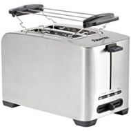 Suntec Wellness SUNTEC Toaster TOA-8076 V2A [2-Schlitz-Toaster, Broetchenaufsatz, variabler Roestgrad, Kruemelschublade, max. 850 Watt]