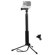 VVHOOY Extendable Selfie Stick with Tripod Stand,Compatible with GoPro Hero 9 8 7 6 5 4 3+ 3 Session/AKASO/Dragon Touch/OSMO ACTION/Insta360 Action Camera,37inch