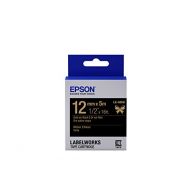 Epson LabelWorks Ribbon LK (Replaces LC) Tape Cartridge ~1/2 Gold on Black (LK-4BKK) - for use with LabelWorks LW-300, LW-400, LW-600P and LW-700 Label Printers