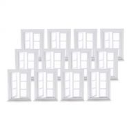 Almencla Mini White Wooden Door Window Furniture DIY Decor for 1/12 Dollhouse X12