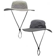 [아마존베스트]Wanying Womens Mens Outdoor Bucket Hat Fisherman Hat Bush Hats with Chin Strap Breathable Quick Drying Sun Protection for Head Circumference 56-60 cm