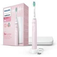 Philips Sonicare 3100 Series Electric Toothbrush with Sound Technology with Pressure Sensor and Brush Head Indicator, HX3673/11, Sugar Rose, Pink