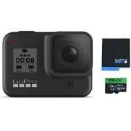 GoPro HERO8 Black Waterproof Action Camera with Touch Screen 4K Ultra HD Video 12MP Photos 1080p Live with Accessory Bundle - 1 Additional GoPro USA Batteries + PNY 64GB U3 microSD