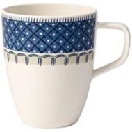 Villeroy & Boch Casale Blu Tasse, 380 ml, Hoehe: 10,5 cm, Premium Porzellan, Weiss/Blau