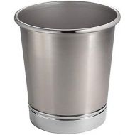 iDesign York Metal Wastebasket, Trash Can for Bathroom, Kitchen, Office, Bedroom, 9.5 x 9.5 x 10.25 - Brushed Nickel and Chrome