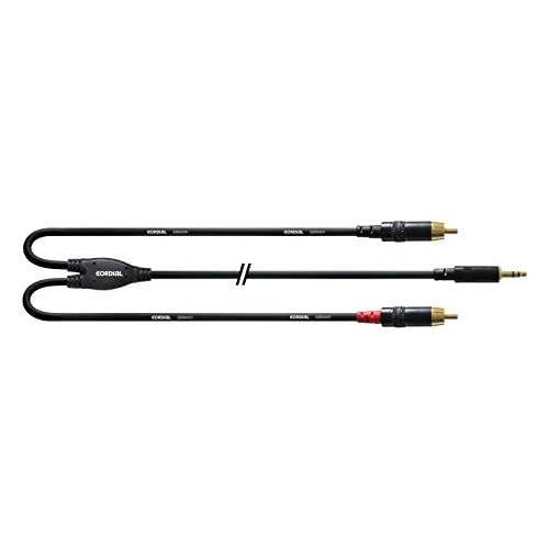  [아마존베스트]-Service-Informationen Cordial CFY 0.9 WCC Y-Adaptor Cable 3.5 mm / 0.9 m Length / Stereo Jack / 2 x RCA with Gold-Plated Contacts