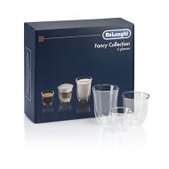 DeLonghi Fancy Collection Double Walled Thermo Espresso, Cappuccino and Latte Macchiato Glasses, (Set of 6), Clear