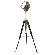 Collectibles Buy Vintage Antique Modern Floor Lamp Brown Tripod Brass Finish and Brown Tripod