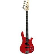 [아마존베스트]MSA Electric Bass  Dark Red Transparent  Electric Bass with Solid Wood Body  Vision Sound Guitar  Long Scale + Cable  JB8RT