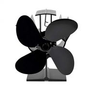 YADSHENG Fireplace Fan 4 Blade Heat Powered Stove Fan for Wood Log Burner Fireplace Silent Eco Friendly Heat Distribution (Color : Black, Size : One Size)