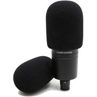 [아마존베스트]YOUSHARES Audiotechnica AT2020 Foam Windscreen - 2 Pack Large Size Microphone Cover Pop Filter Windscreen for Audio Technica AT2020 and Other Large Microphones (Black)
