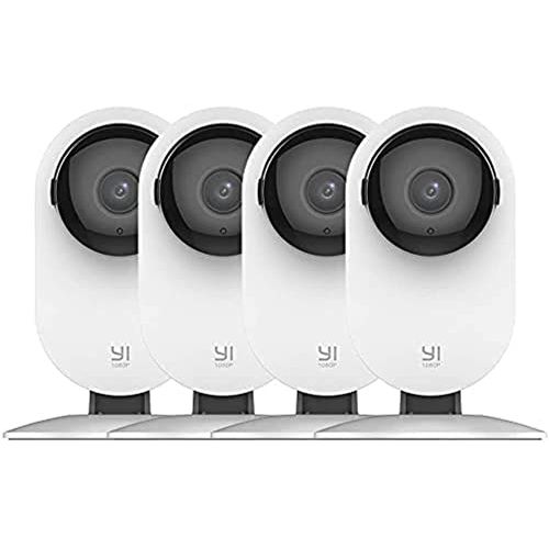  YI 4pc Security Home Camera, 1080p WiFi Smart Indoor Nanny IP Cam with Night Vision, 2-Way Audio, AI Human Detection, Phone App, Pet Cat Dog Cam - Works with Alexa and Google