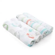 Aden aden by aden + Anais Disney Swaddle Baby Blanket, 100% Cotton Muslin, 4 Pack, 44 X 44 inch, Flying Dumbo