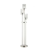 Catalina Lighting 20591-001 Marcella Polished Nickel Floor Lamp with Seeded Glass Shades