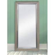 Full Length Mirror Standing - Rustic Woodgrain Pewter Plastic - for Your Elegant Viewing Angle