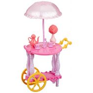 Disney Princess Tea Cart for Dolls, with Tea Cups, Tea Pot, Flower Vase, and Umbrella, Toy for Girls 3 and Up