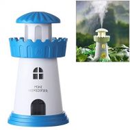 Dig dog bone 2.5W Lighthouse Portable USB Mute Mini Humidifier Nebulizer with LED Night Light for Office, Home Bedroom, Capacity: 150ml, DC 5V (Color : Blue)