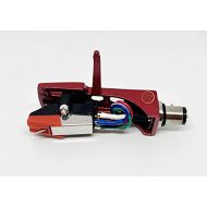 MAG Red Headshell, mount, cartridge and stylus, elliptical needle for Technics SL 20, SL 20A, SL 220, SL 221, SL 23, SL 235, SL 23A, SL B2, SL B202, SL B205, SL B3, SL B303, SL 120, SL
