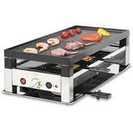 Solis 5 in 1 Table Grill 791 Raclette Grill Electric Grill Raclette, Table Grill, Wok, Crepes and Pizza 8 People Stainless Steel