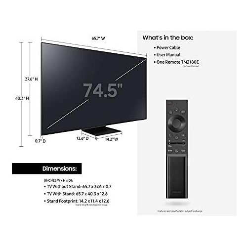 삼성 Samsung QN75QN800A 75 QN800A Series UHD Neo QLED 8K Smart TV with a Austere 7S-PS8-US1 VII-Series 8 Outlet Power w/Omniport USB (2021)