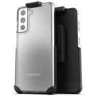 Encased Clear Back Designed for Samsung Galaxy S21 Belt Clip Case, Slim Protective Phone Cover with Holster