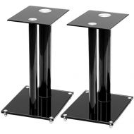 [아마존베스트]Pronomic SLS-28B Hi-Fi / Studio Speaker Stand, Speaker Tripod, Height 47 cm, Glass Panels, Aluminium Pipes, Spike Feet) Black