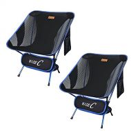 NiceC Ultralight Portable Folding Camping Backpacking Chair Compact & Heavy Duty Outdoor, Camping, BBQ, Beach, Travel, Picnic, Festival with 2 Storage Bags&Carry Bag (2 Pack of Blu