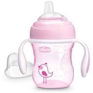 Chicco Soft Silicone Spout Spill Free Transition Baby Sippy Cup, Pink, 7 Ounce/4M+