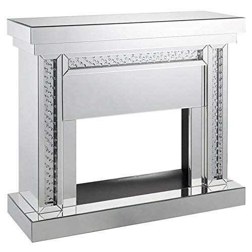  Acme Furniture Acme Nysa Fireplace - - Mirrored & Faux Crystals