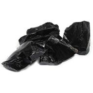 Reiki Crystal Products Natural Black Obsidian Rough Stones - Raw Stone for Reiki Healing and Vastu Correction Protection Concentration Spirituality and Increasing Creativity -Appro