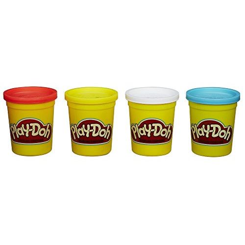 해즈브로 [아마존베스트]Hasbro Play-Doh 4-Pack of Colors 16 Ounce Total - Red, Yellow, White and Blue