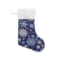 xigua 2PCS Blue & White Snowflake Christmas Christmas Stocking 18 Inch, Xmas Stockings Party Decoration Hanging Ornament for Home Fireplace Decor